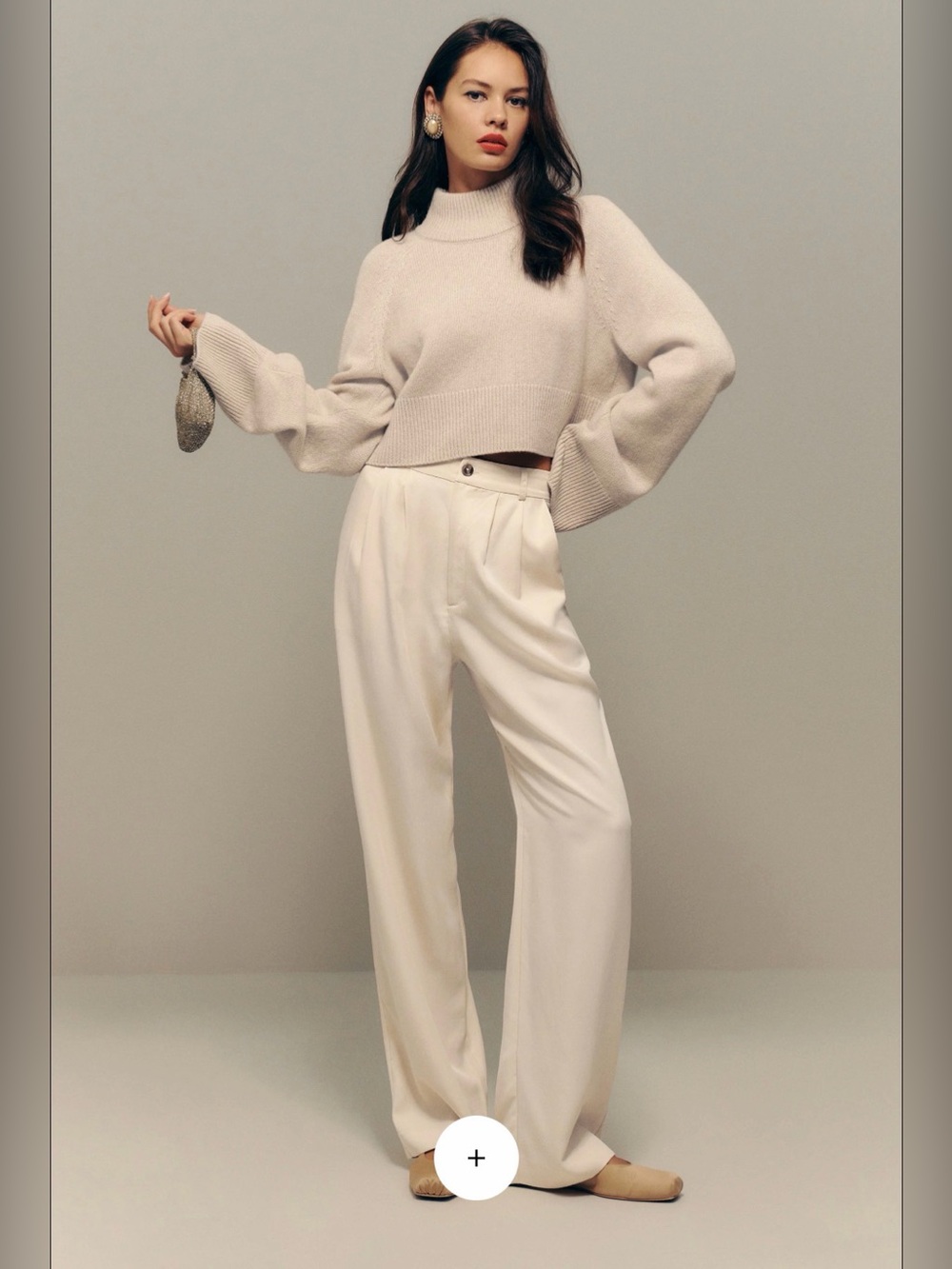 Reformation Petites Mason Pant Oyster - Size 2P